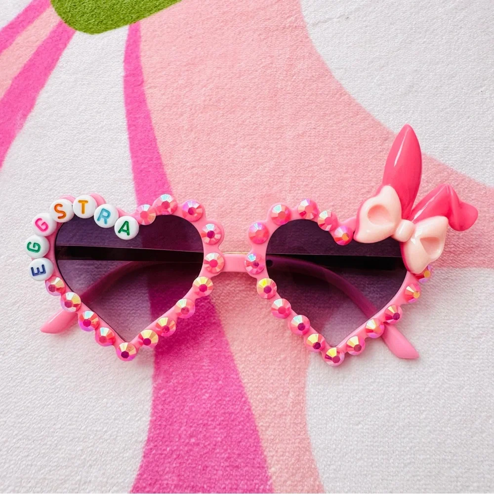 Eggstra Pink Heart-Shaped Sunglasses for Kids